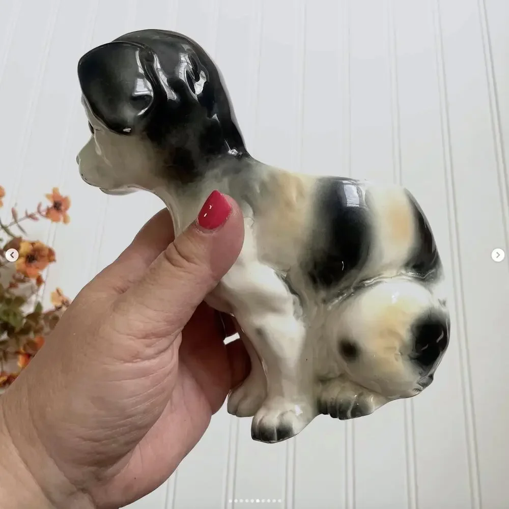 Vintage Relpo Planter Dog Puppy Baby Nursery Sweet Desk Organizer Holder Japan